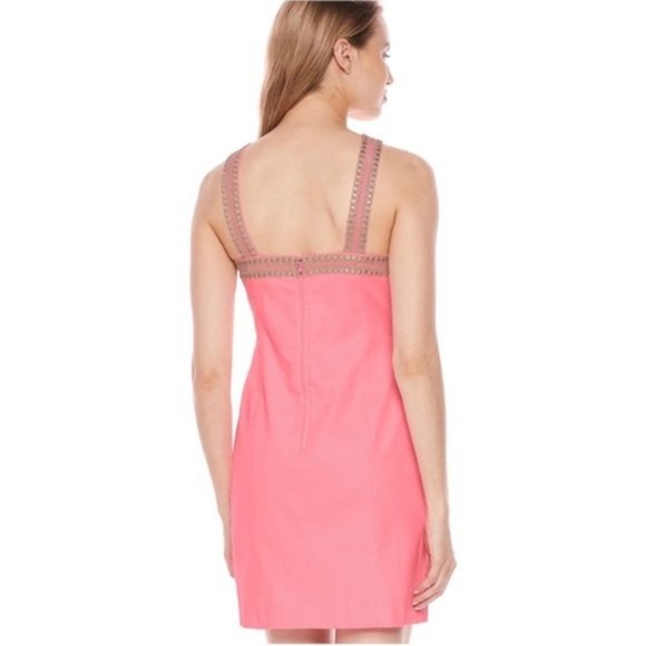 Lilly Pulitzer Coral Pink Vena Stretch Shift Dress 00 - Picture 3 of 14